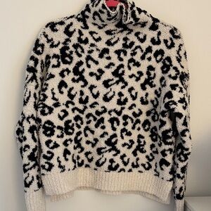 UGG Black and Cream Leopard Turtleneck Sweater